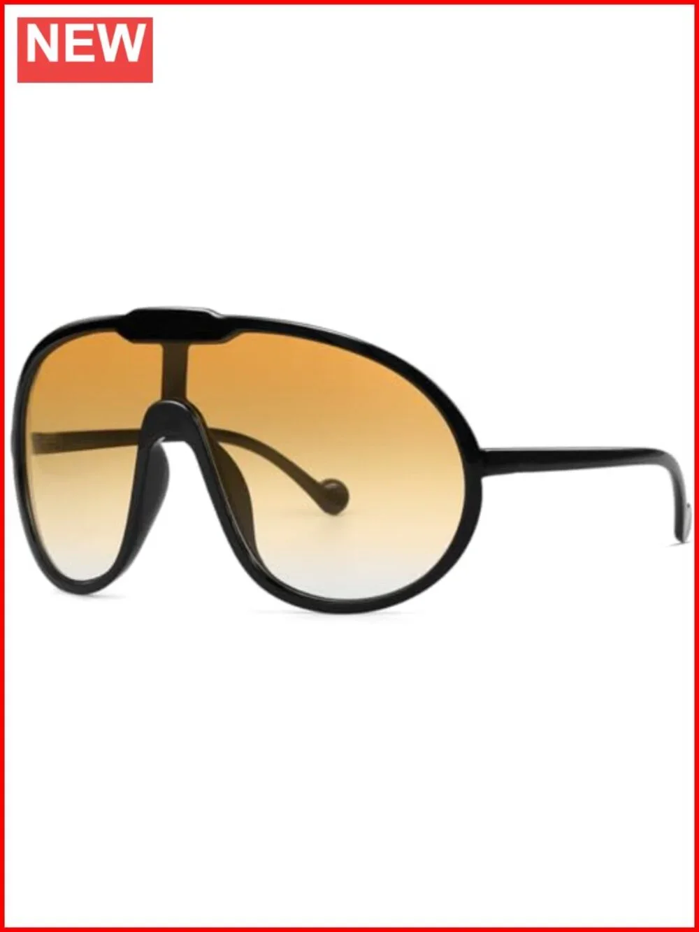 Oversized Shield Sunglasses UV400 Protection Plastic Frame